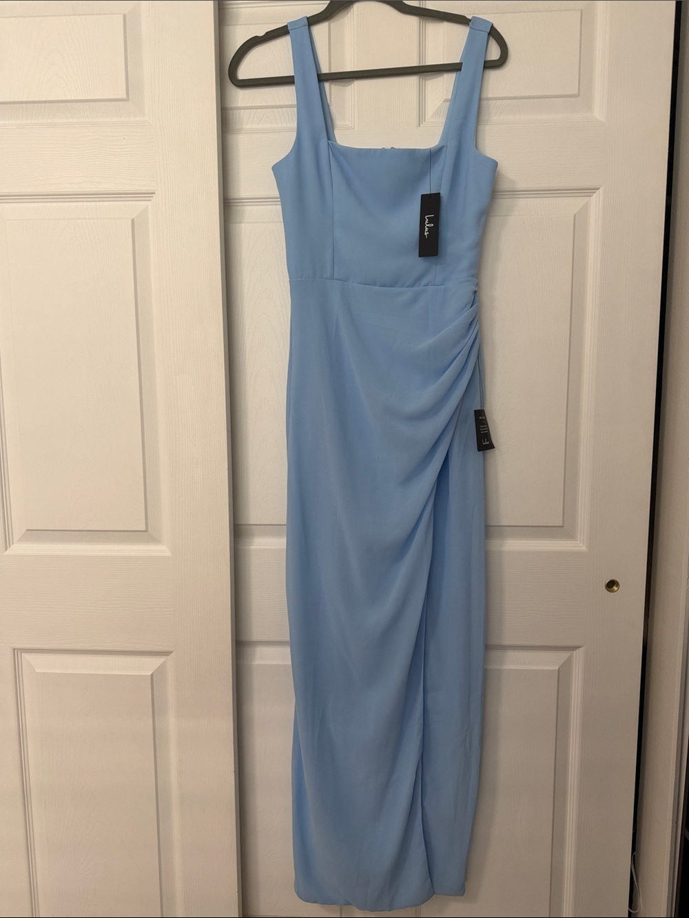 Lulu's Powder Blue Square Neck Maxi Dress